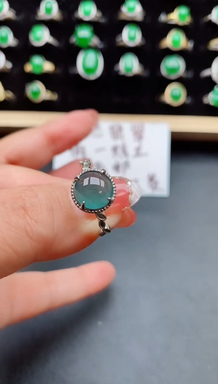 【闪购商品】翡翠戒指银S925镶嵌80850