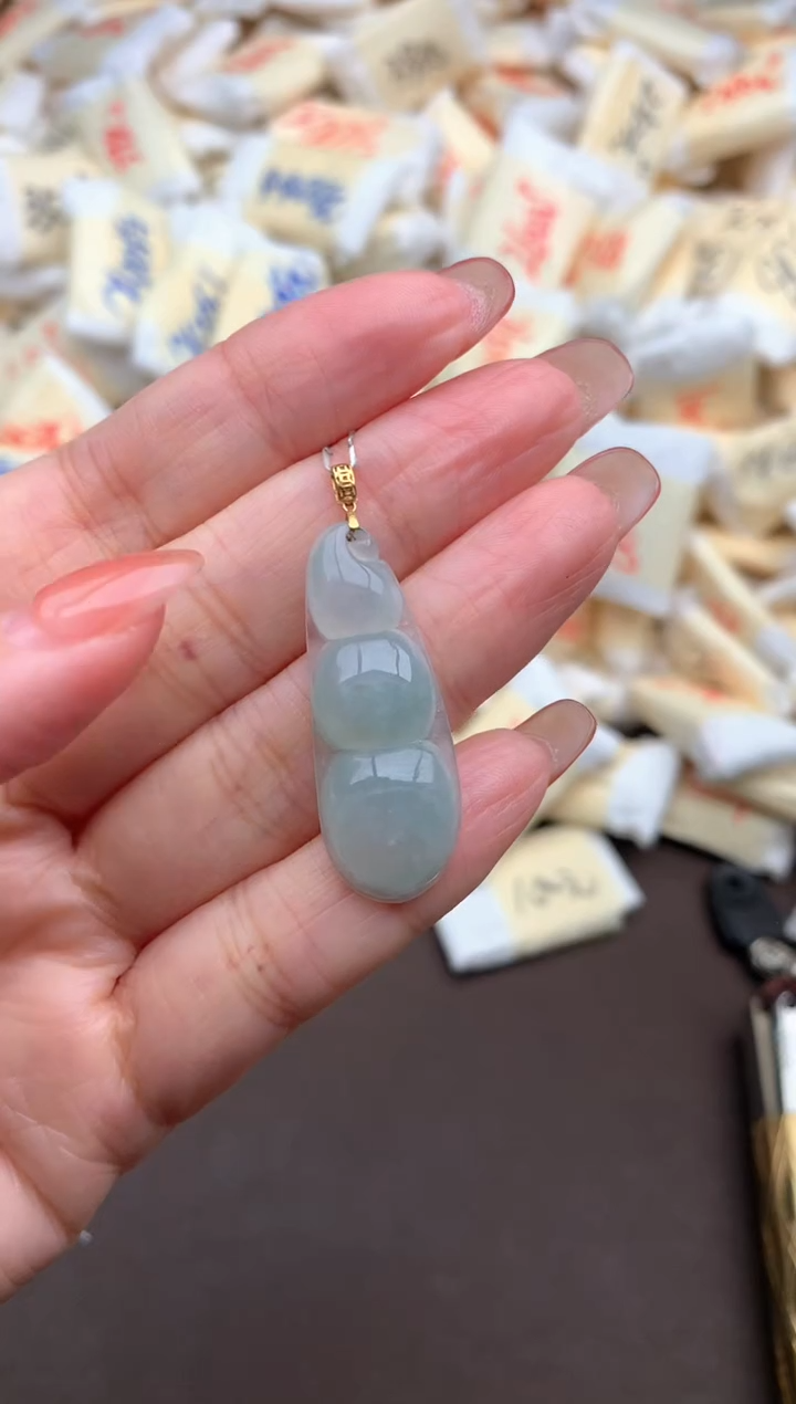 【闪购商品】翡翠挂件18K金镶嵌一