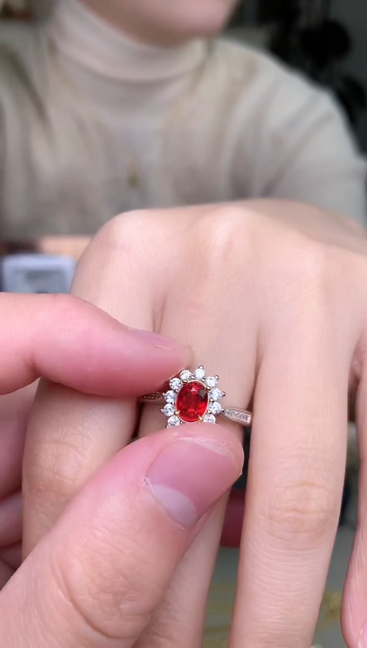 【闪购商品】蓝宝石戒指银S925镶嵌戒指