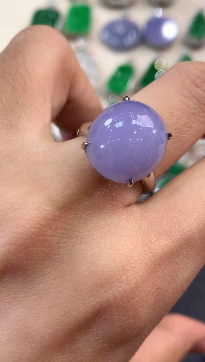 【闪购商品】翡翠戒指18K金镶嵌 B105       有色差