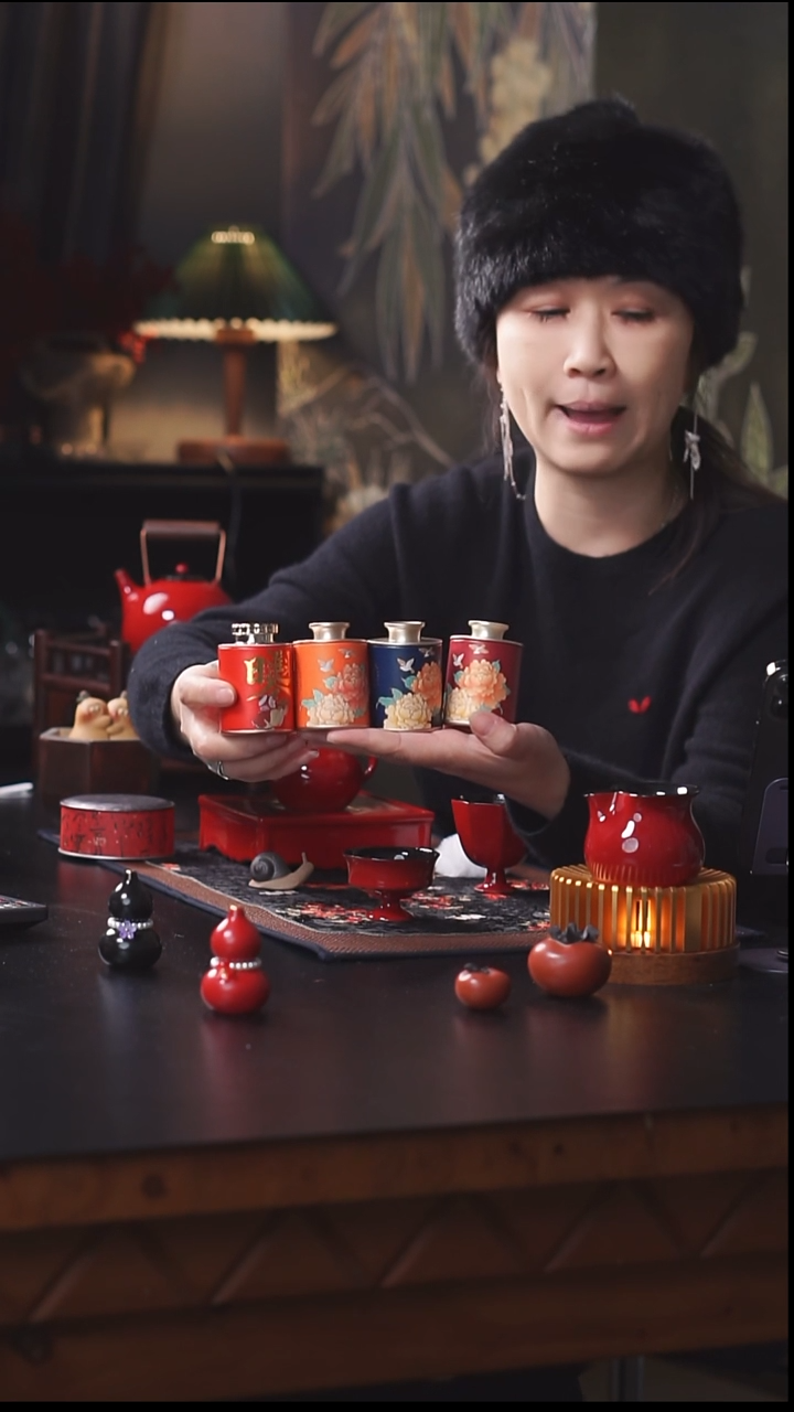 四色豆沙茉莉白桃陈皮四拼六堡茶