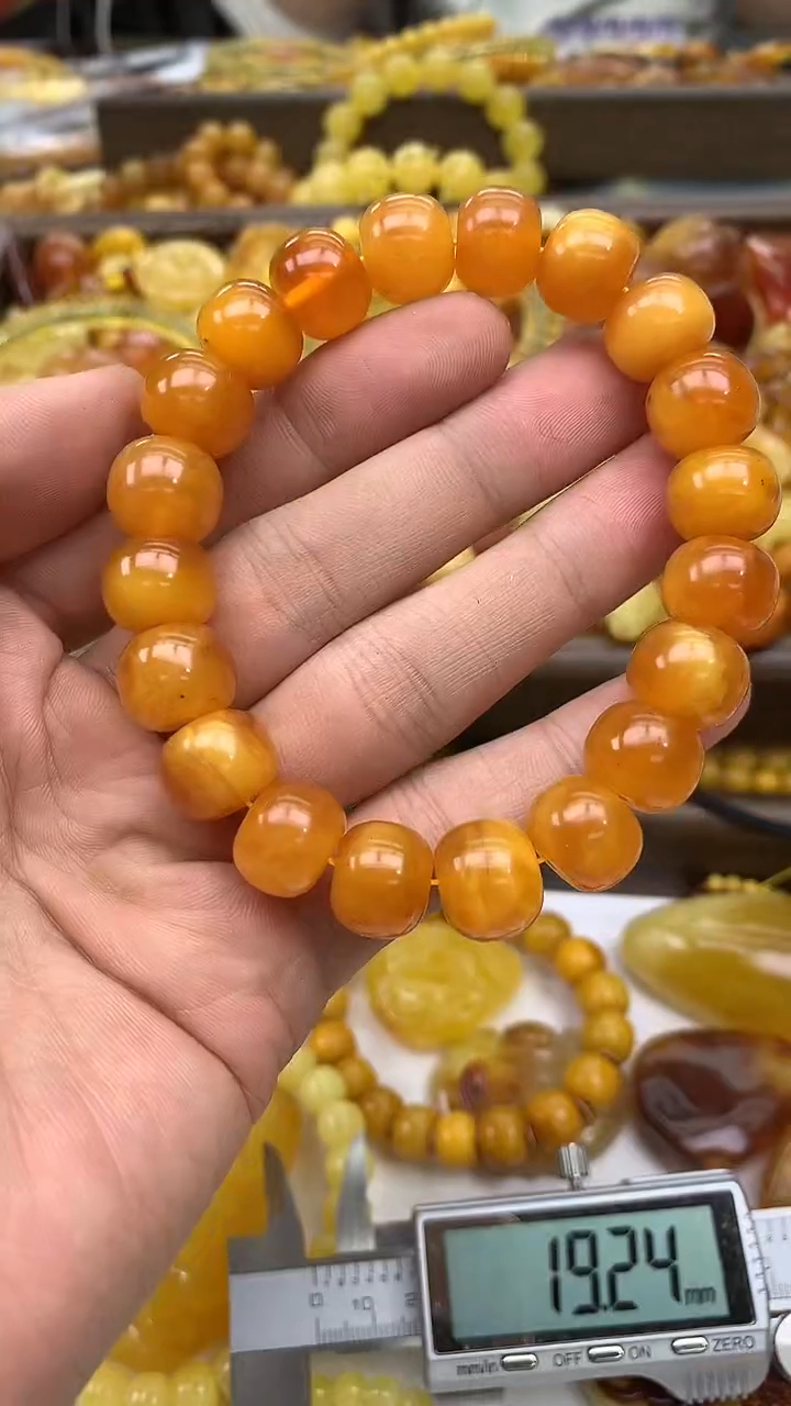 裸石琥珀未镶嵌手串卡13