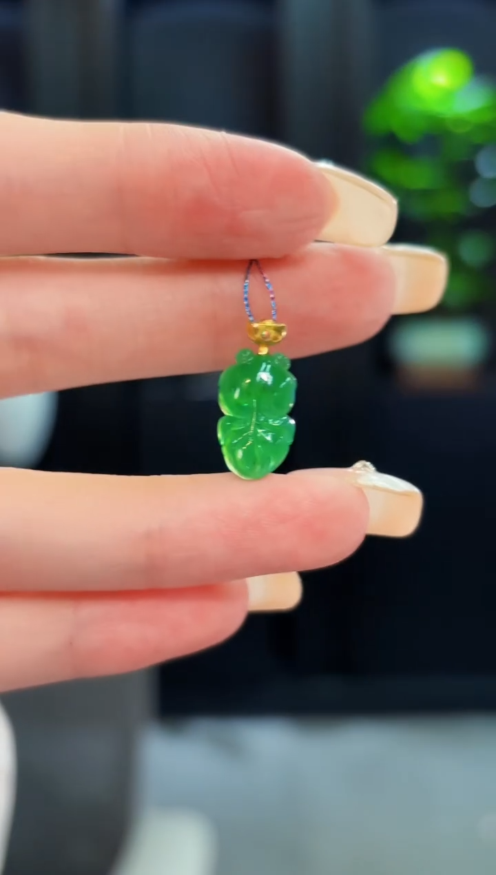 翡翠18K金镶嵌颈饰 缅料A货/支持复检/一件