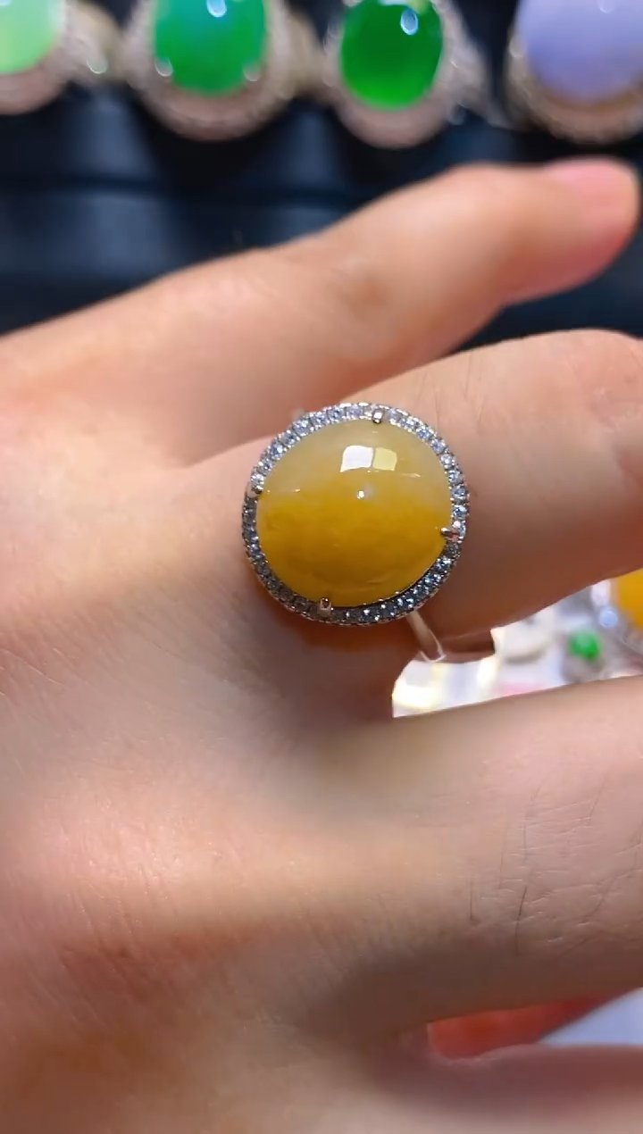 翡翠银S925镶嵌耳饰天然