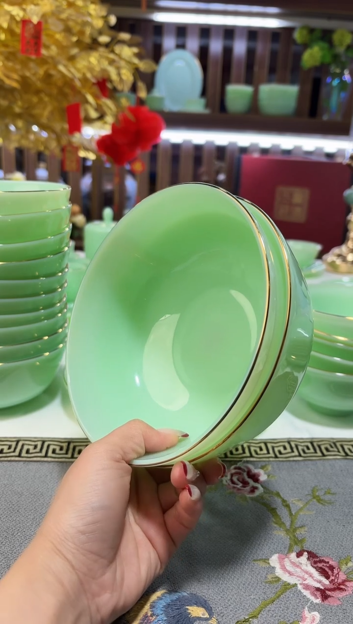 玉瓷6.5英寸面碗2个