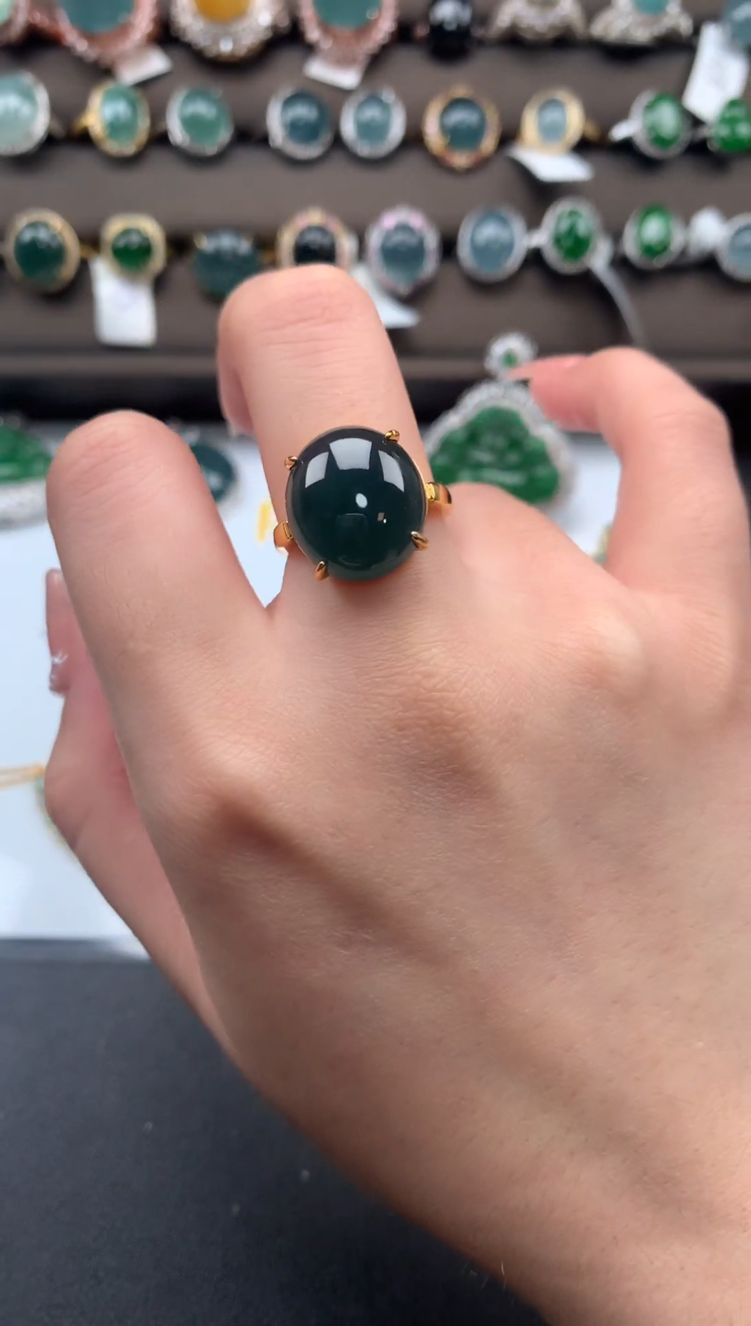 【闪购商品】翡翠戒指银S925镶嵌521414