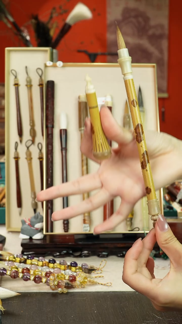 25号孤品高货毛笔链接 清水试笔 蘸墨不退