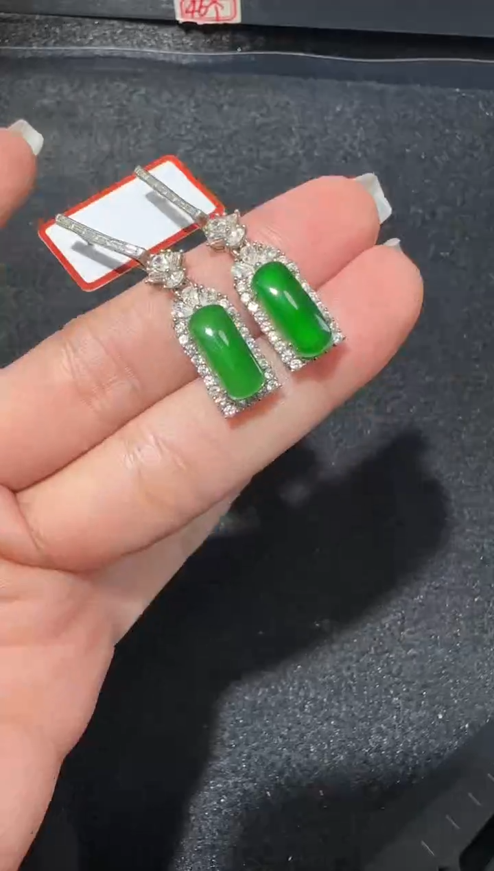 【闪购商品】翡翠耳饰银S925镶嵌多样性发货拍一发一