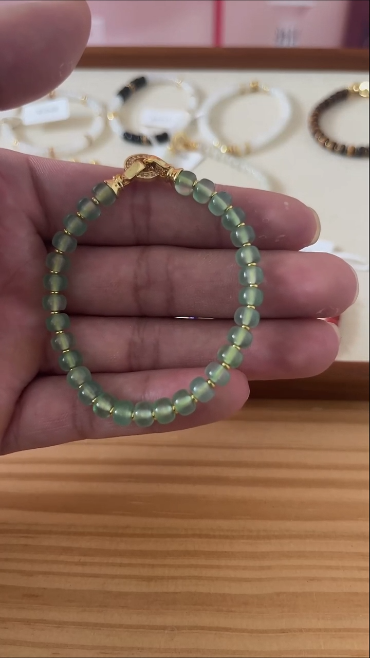 合金手串玛瑙/玉髓绿玉髓手串