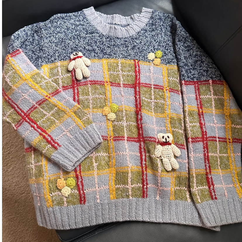 【149-199】大牌毛衣中古二奢vintage古着费尔岛苦瓜纹童趣摩天轮