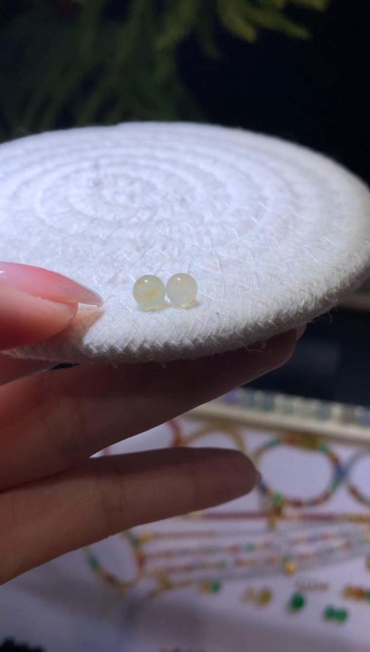【闪购商品】定制翡翠未镶嵌珠子2颗480+48
