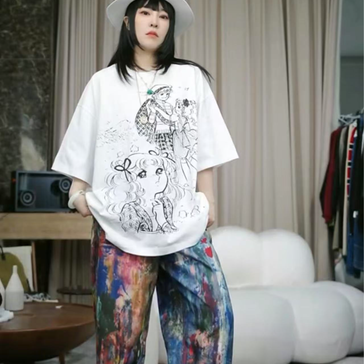 infobyfive福利春季新款白色kulala好心情卡通花仙子T恤NF0502237