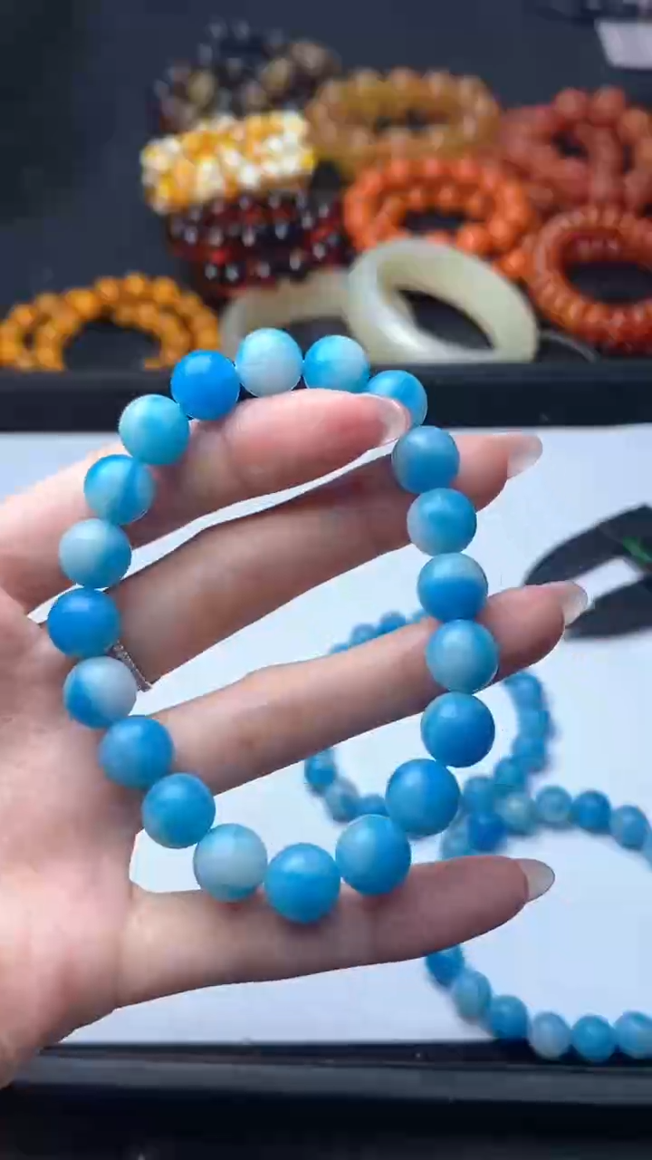 未镶嵌蜜蜡手链21手串10mm