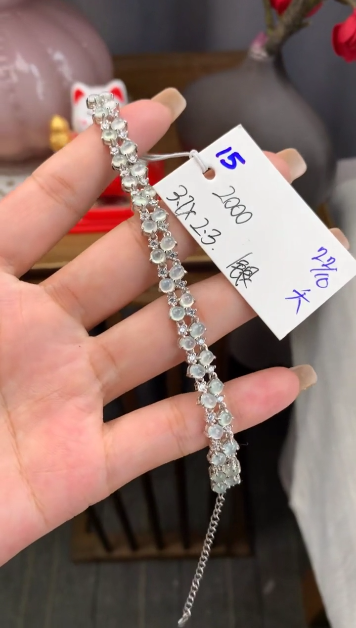 银S925镶嵌手链翡翠手链