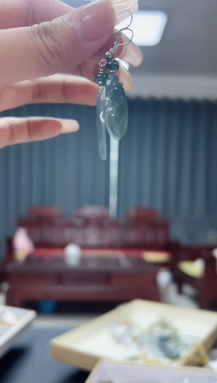 翡翠未镶嵌耳饰翡翠耳坠