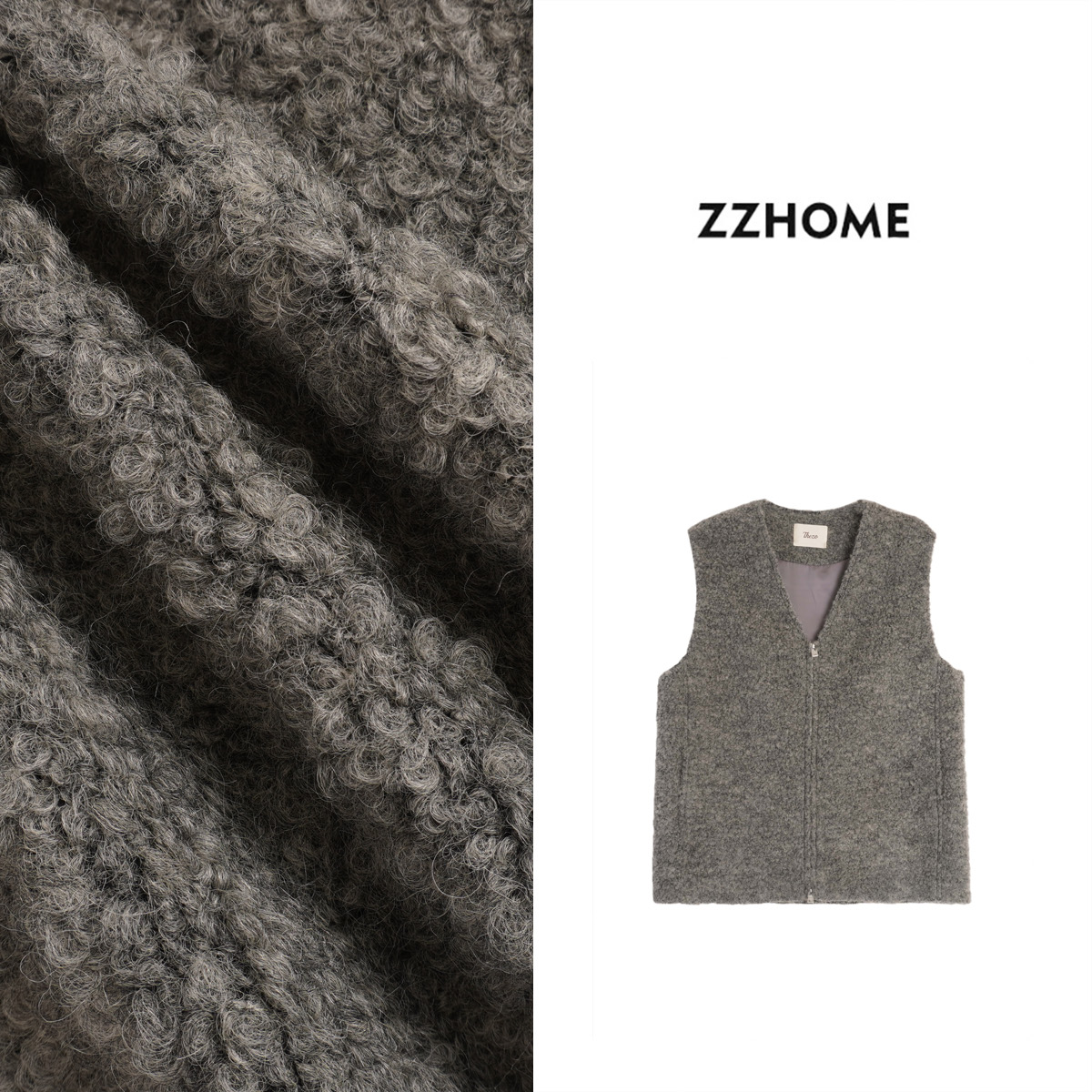 ZOZO HOME ｜秩性时髦圈圈毛呢大廓形背心q172120p