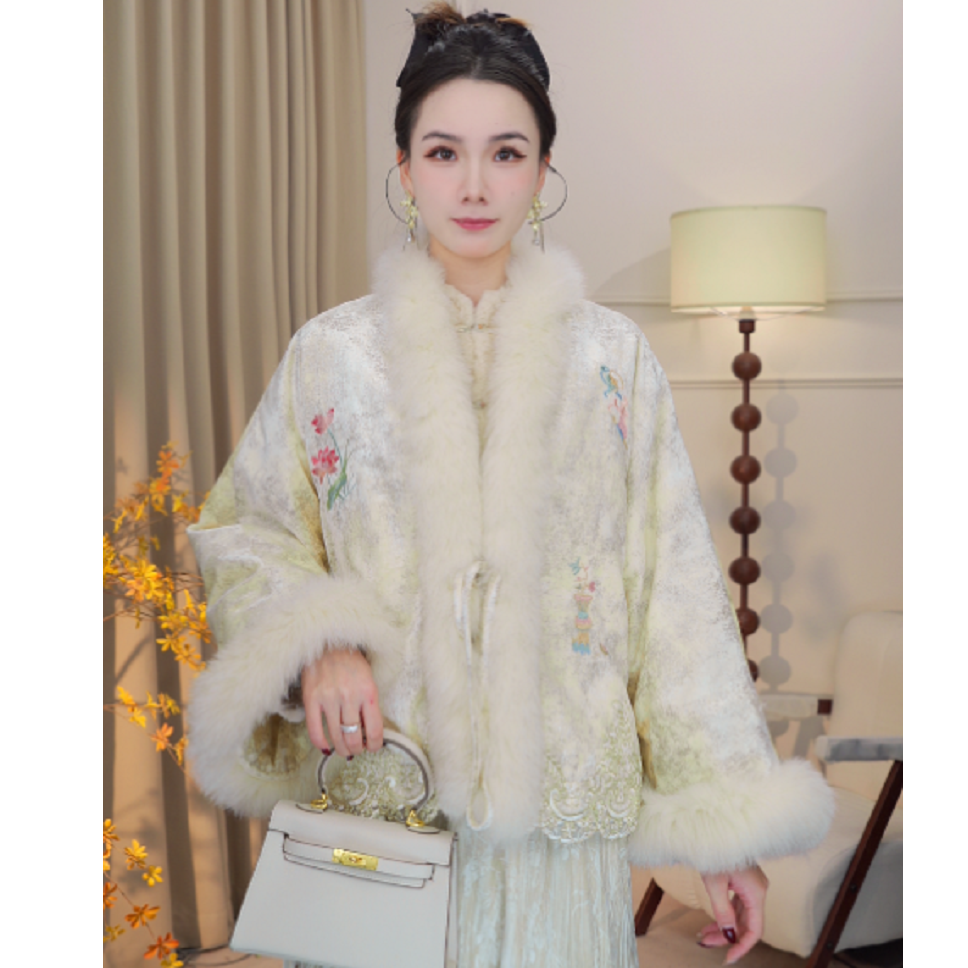 玉楼清梦|新中式刺绣加厚保暖双面穿外套2025D8891—婷婷婷杭锦仓