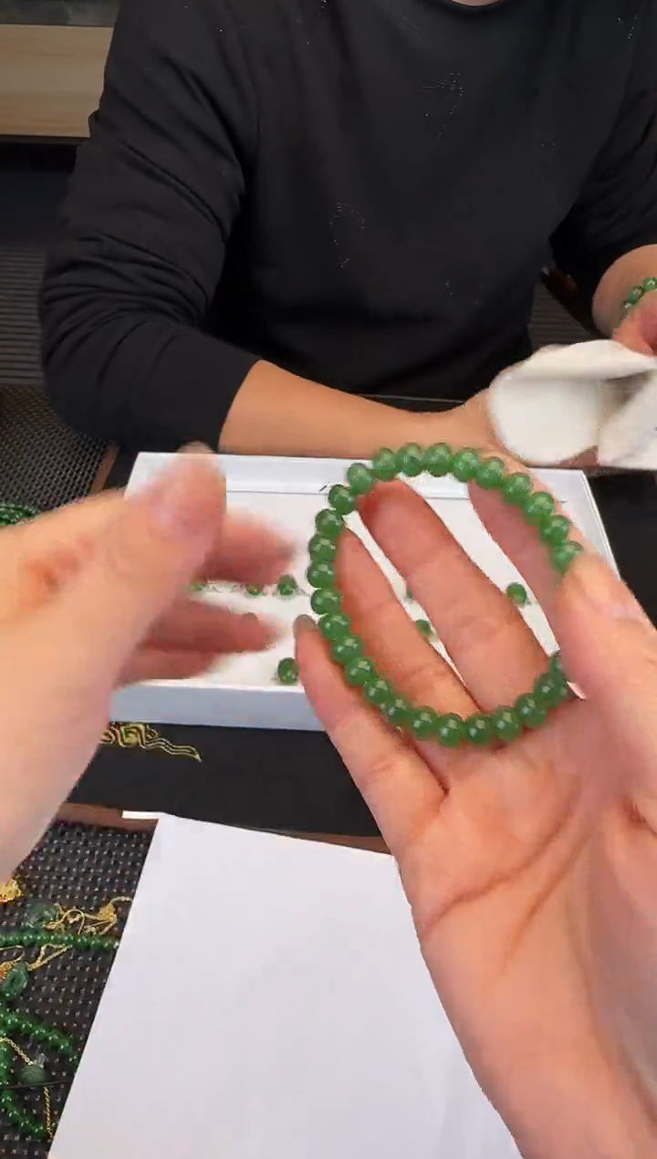 未镶嵌手链和田玉卡8算盘珠