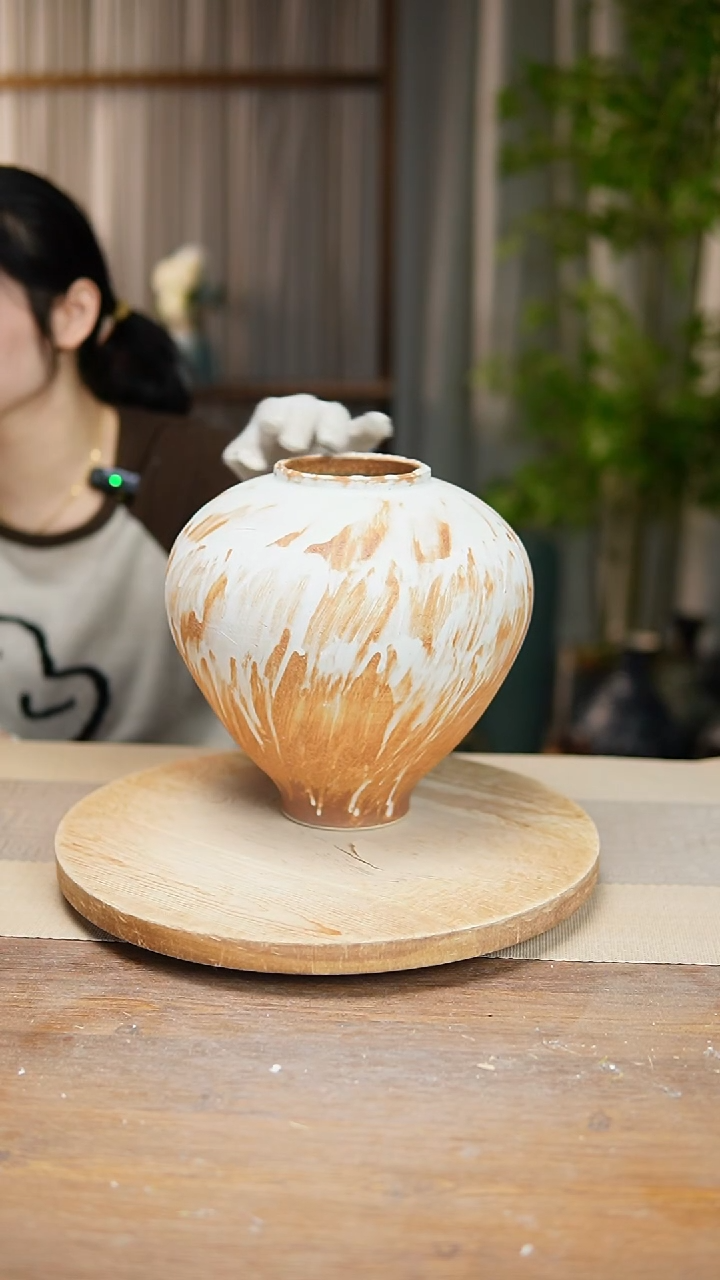 【闪购商品】陶瓷花器诧寂黄月亮罐