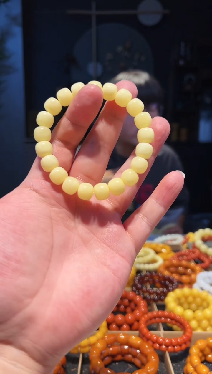手串蜜蜡未镶嵌11+老型白蜡