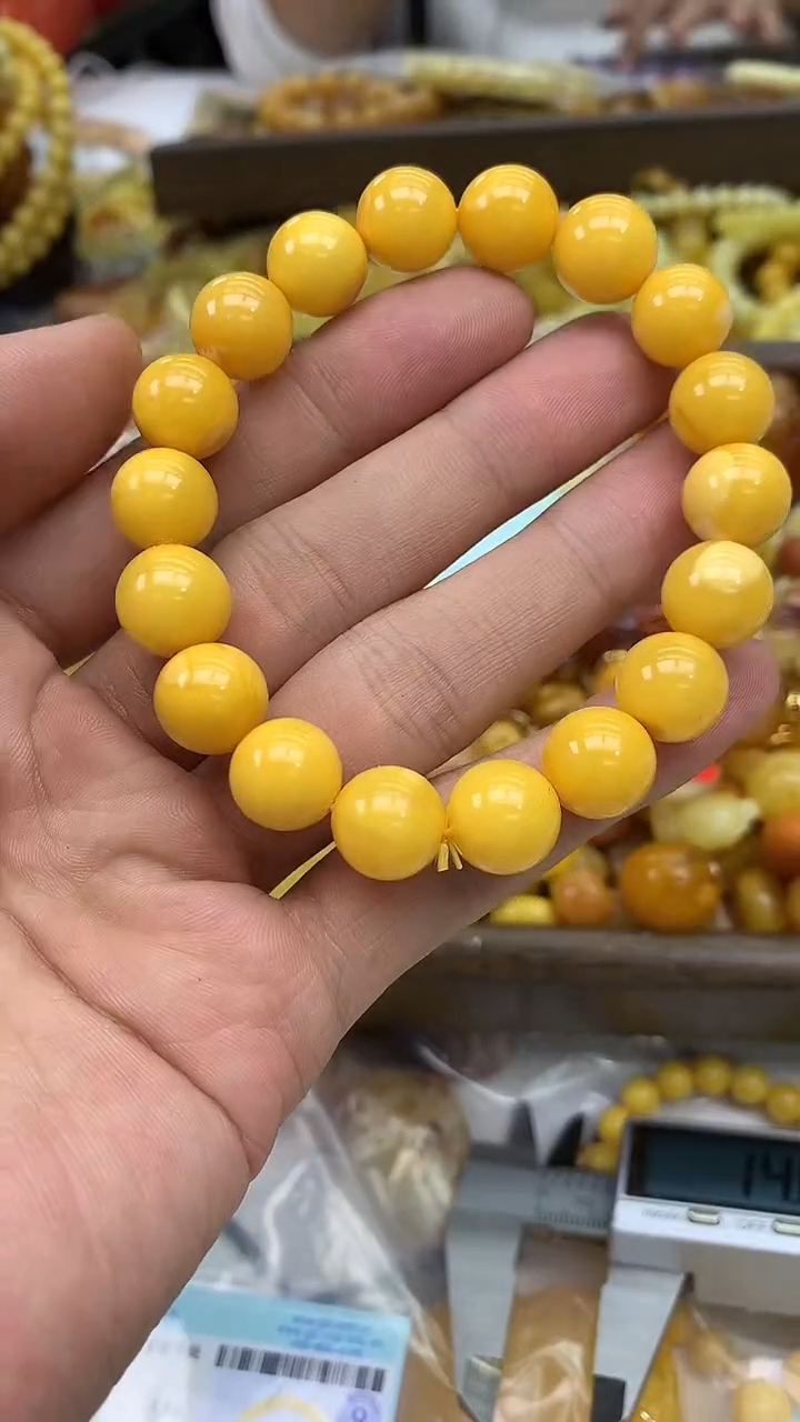 裸石琥珀未镶嵌手串卡11