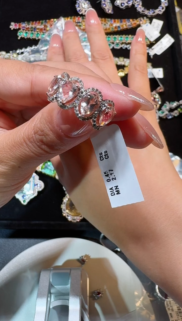 【闪购商品】定制绿柱石（摩根石）戒指未镶嵌戒指