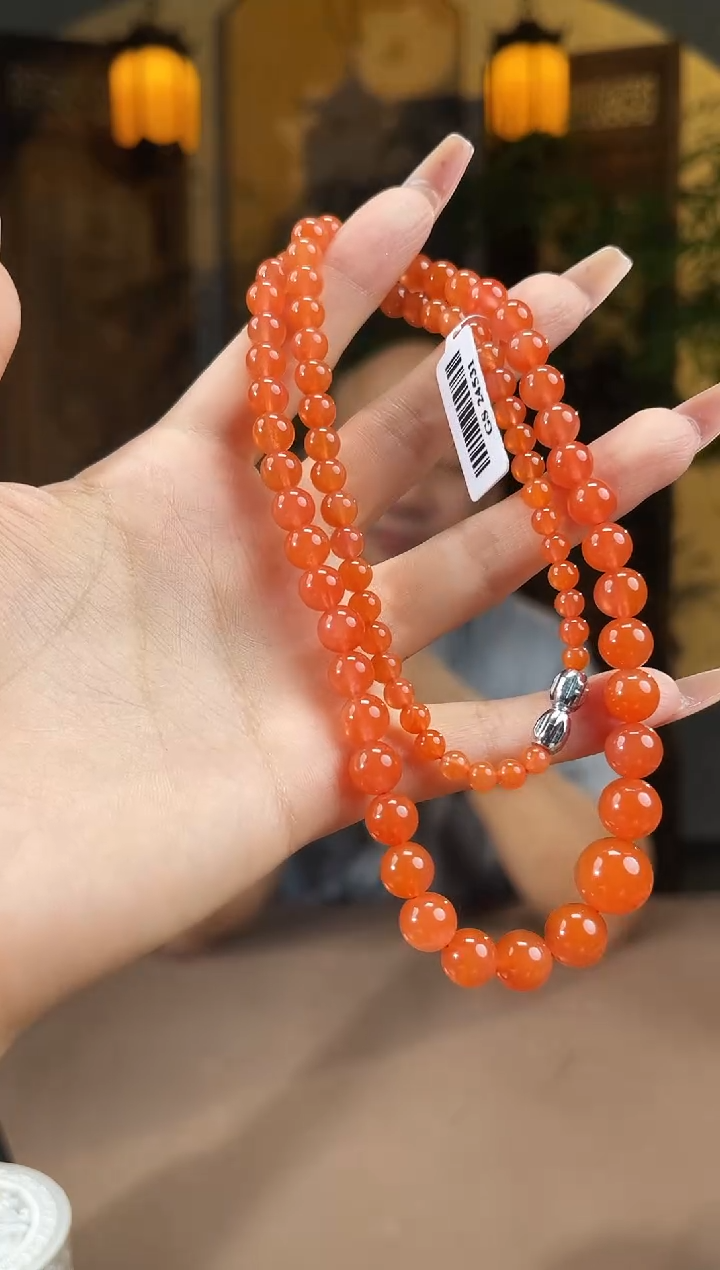 南红玛瑙未镶嵌颈饰S410