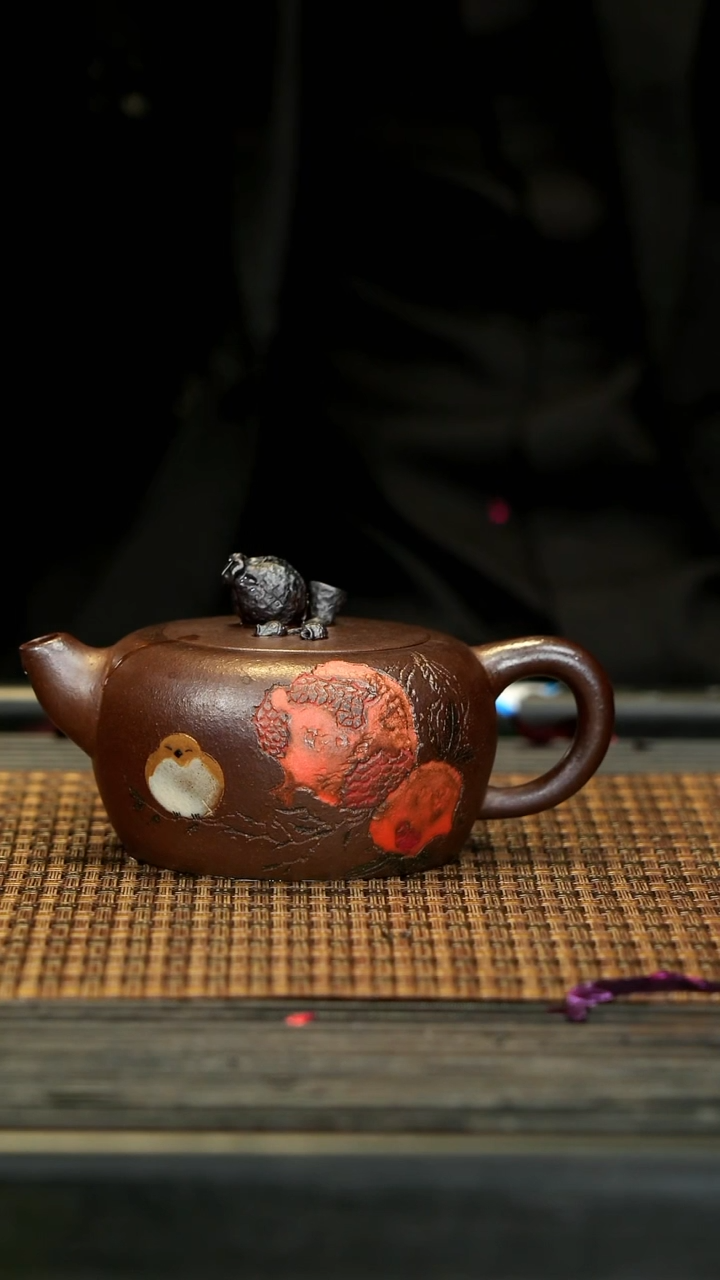 【闪购商品】紫砂茶壶57石榴汉瓦 柴烧