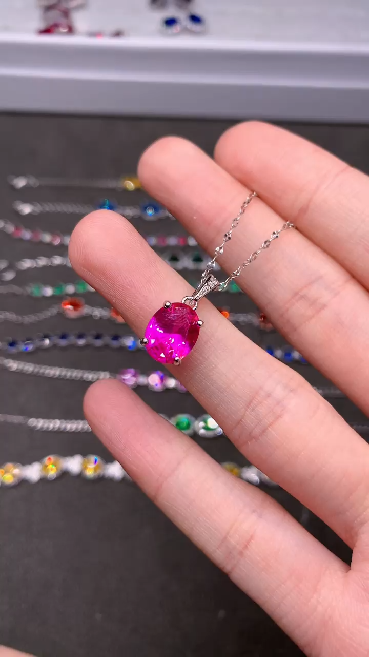 【闪购商品】尖晶石颈饰银S925镶嵌·····