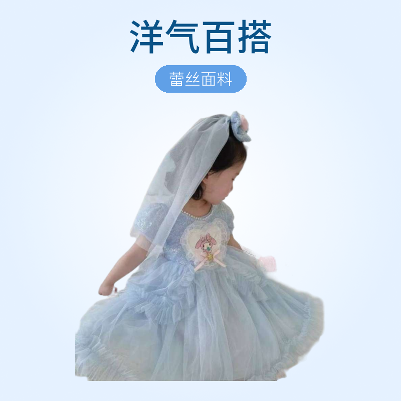 零售2025年新款爆款女童纱裙蕾丝洋气夏款甜美女宝