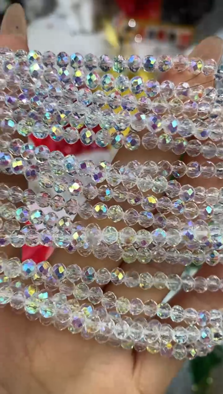 玻璃3023卡4水晶扁进口彩20条白色