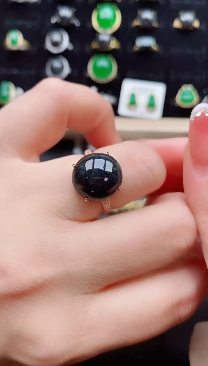 【闪购商品】翡翠戒指银S925镶嵌1222