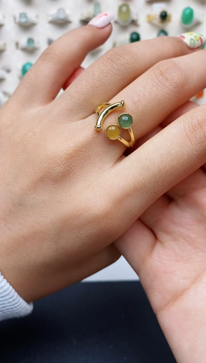 【闪购商品】翡翠戒指银S925镶嵌缅甸翡翠