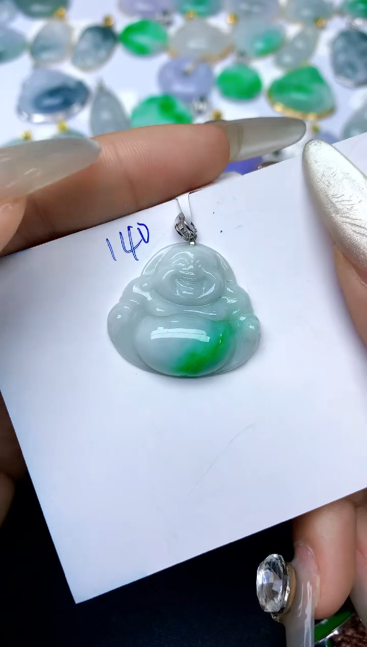 【闪购商品】翡翠颈饰18K金镶嵌天然A货翡翠