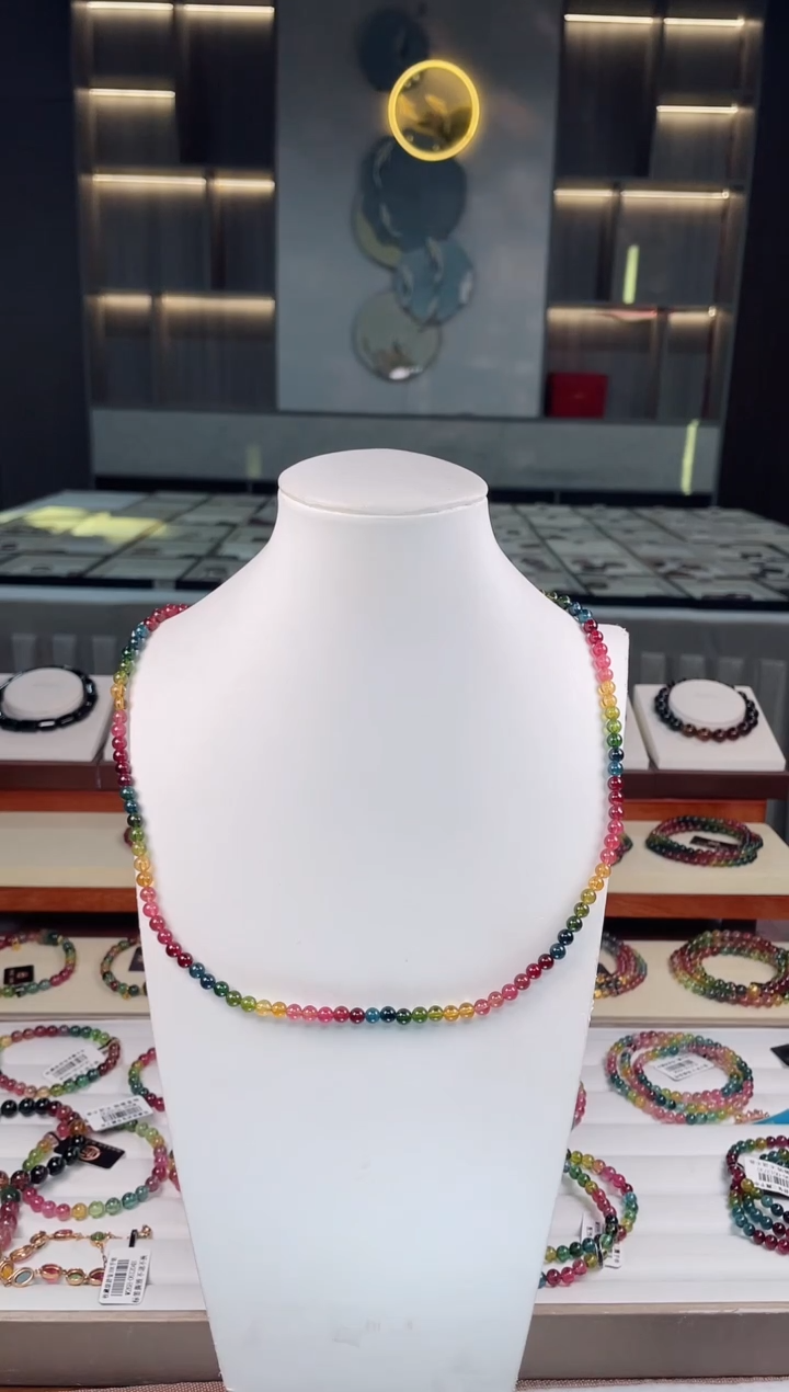 未镶嵌老矿碧玺三圈手串5mm+碧玺（多样性发一条）Q