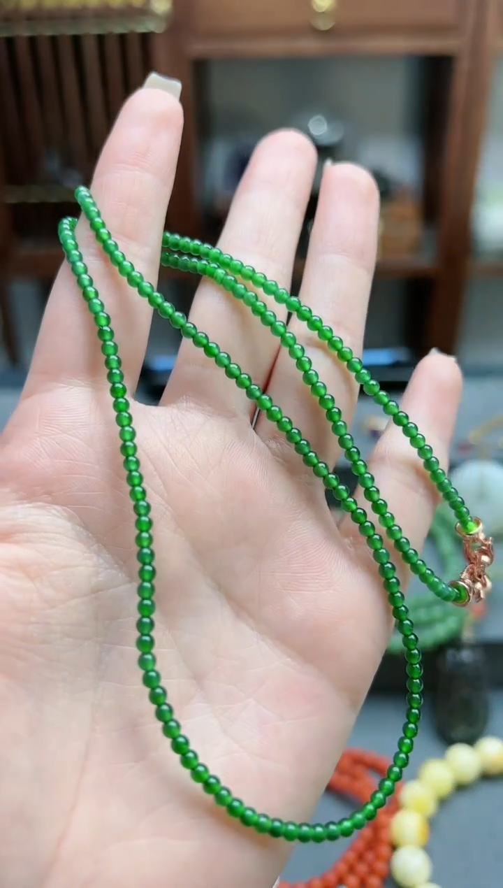 【闪购商品】翡翠颈饰未镶嵌翡翠长串*1 YN多样性发其一