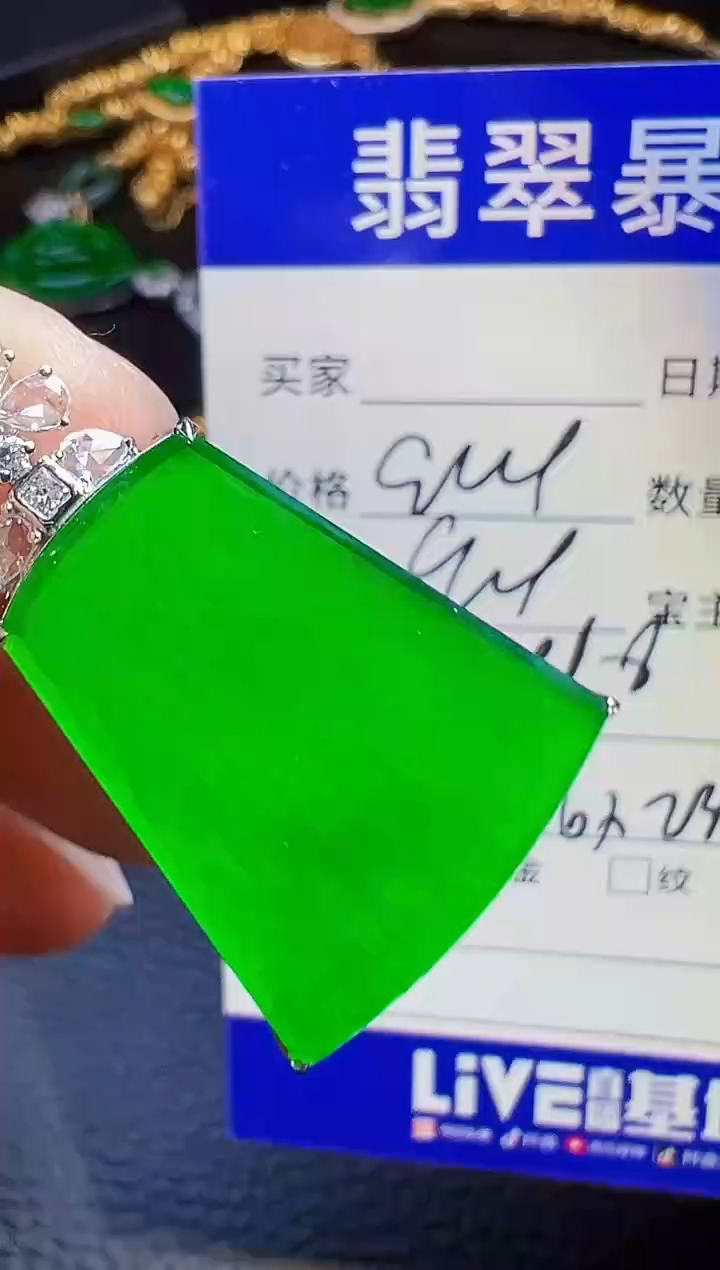 颈饰18K金镶嵌翡翠s***l翡翠