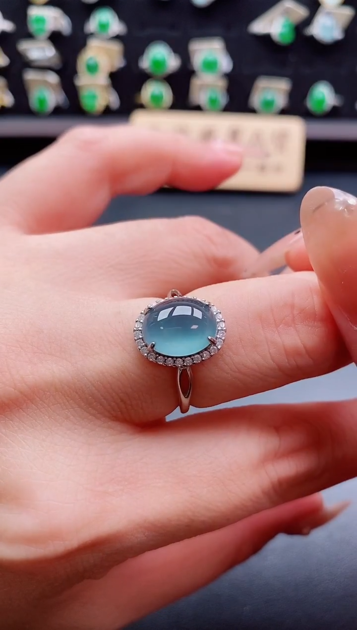 银S925镶嵌戒指翡翠121