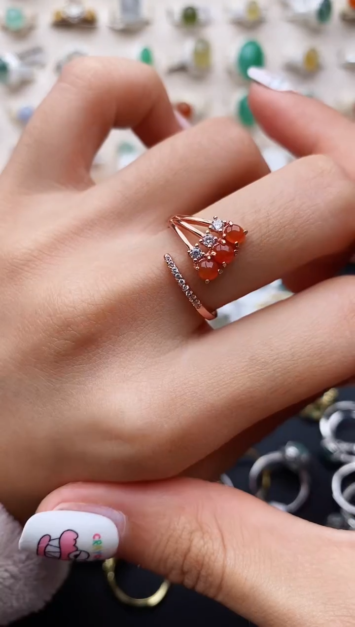 【闪购商品】翡翠戒指银S925镶嵌缅甸翡翠