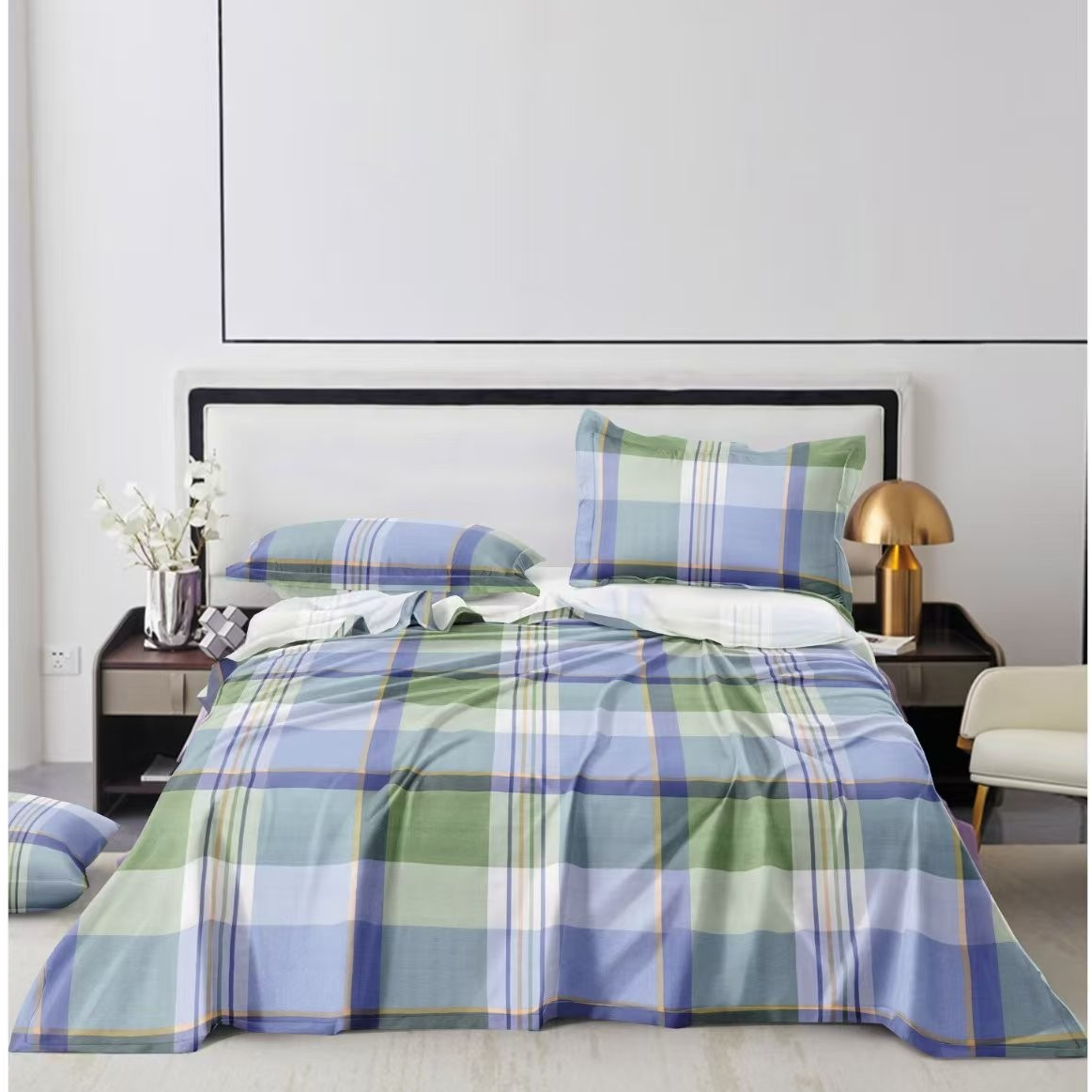 （0216）加厚粗布床单吸汗透气1.75*2.45米（+－5公分）维也纳-绿