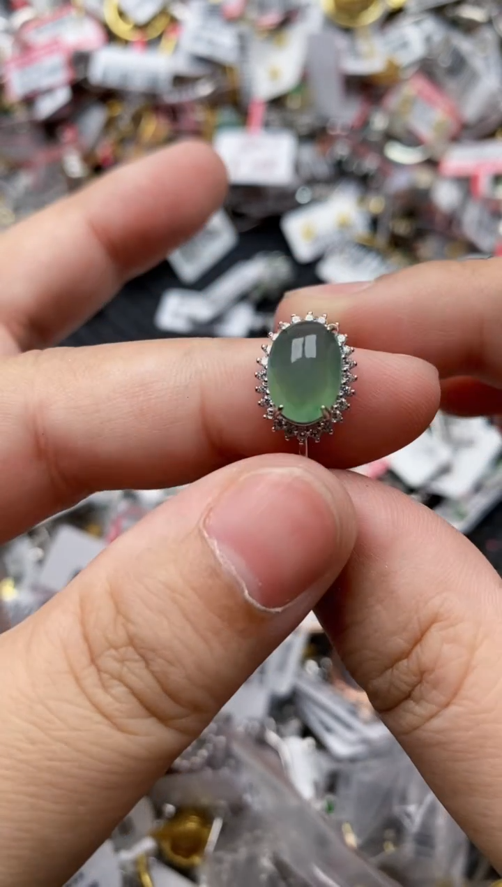 【闪购商品】翡翠戒指银S925镶嵌444444---6