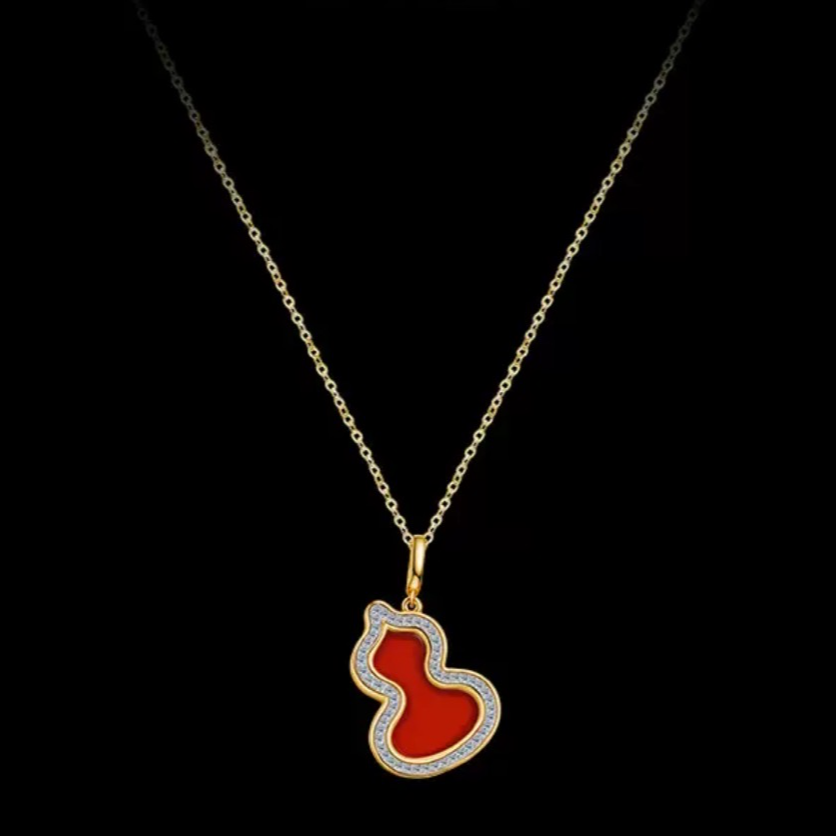 合金项链 【Ms.Julie首饰】925银轻奢满镶红葫芦