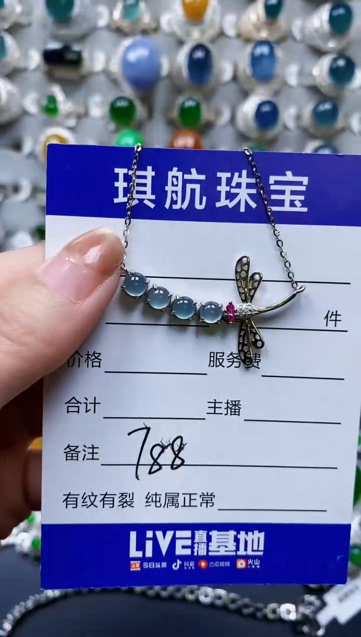 【闪购商品】翡翠颈饰银S925镶嵌0788