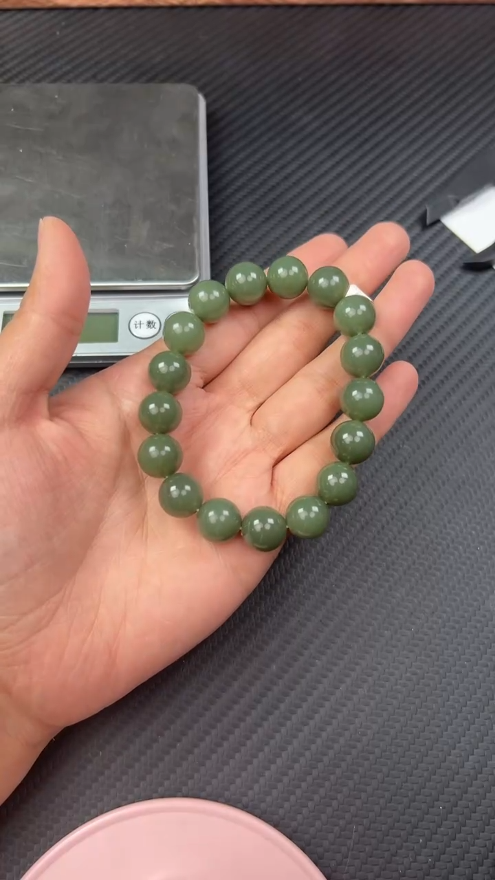 【闪购商品】和田玉手串未镶嵌若羌微色差卡12L