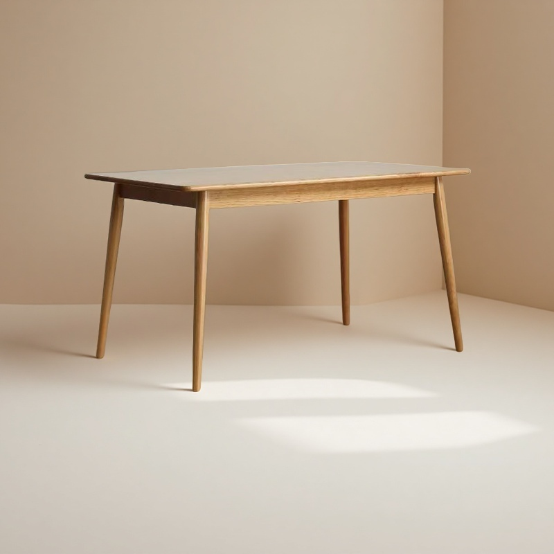 北欧餐桌家用小户型全实木家具餐桌樱桃木写字台小木凳