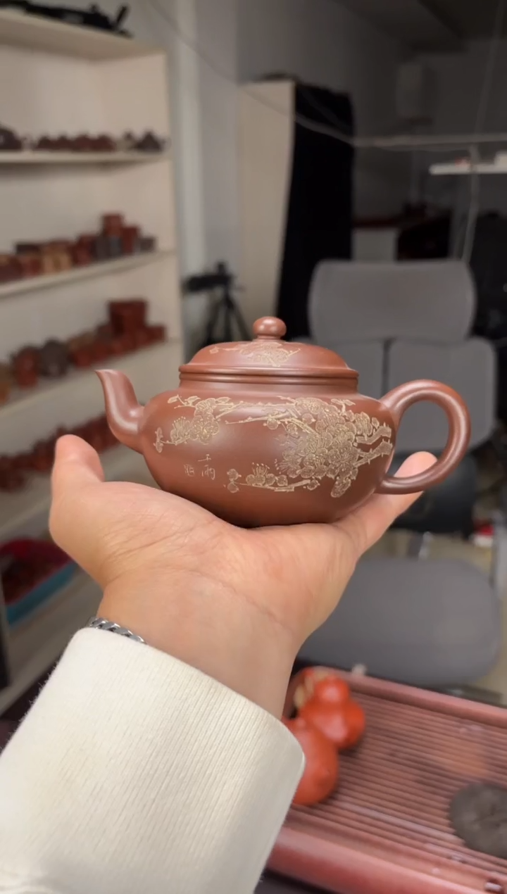 茶壶紫砂全手工老紫泥融古240毫升
