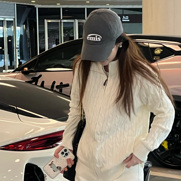 【桑桑专属】秋冬新款百搭全拉链小高领针织衫宽松套头绞花毛衣