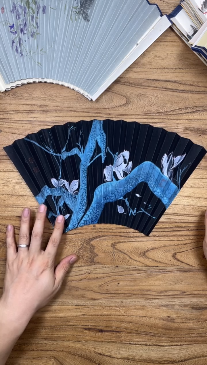 【闪购商品】扇子16方泽黎长物宣纸扇面