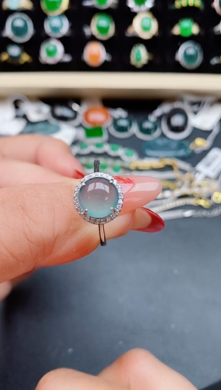 【闪购商品】翡翠戒指银S925镶嵌21321