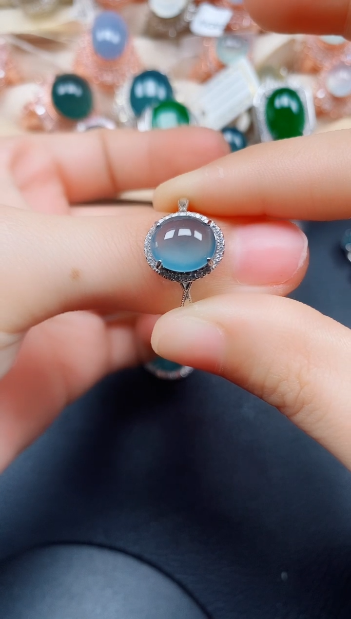 【闪购商品】翡翠戒指银S925镶嵌翡翠